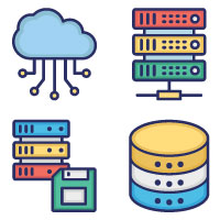 Data Storage and Server Vector Icon Pack