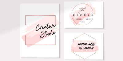 Feminine Pink Brush Logo Templates 