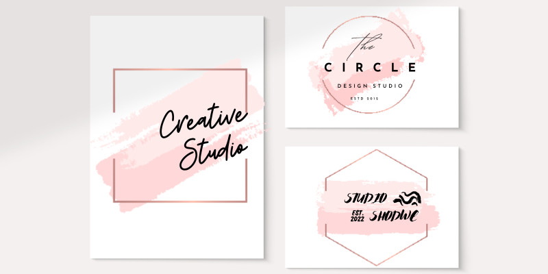 Feminine Pink Brush Logo Templates 