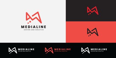 Media Line Vector Logo Pro Template