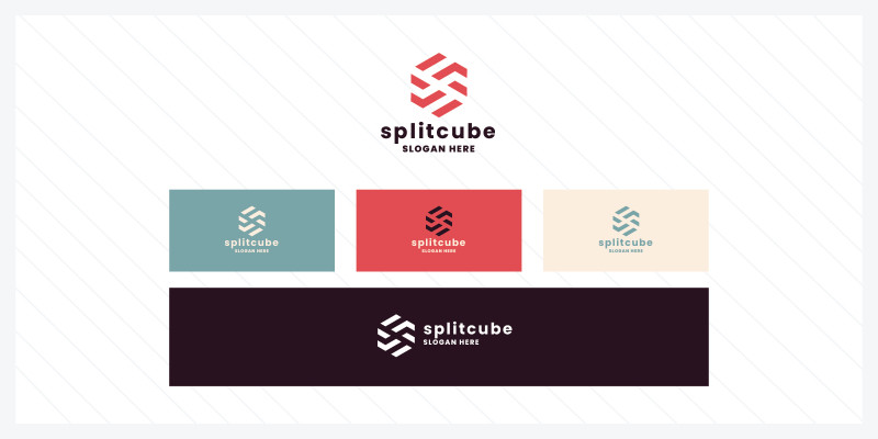 Split Cube Letter S Logo