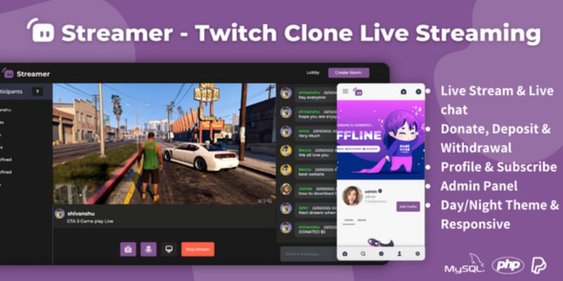 Streamer - Social Live Streaming Chat Earn Clone