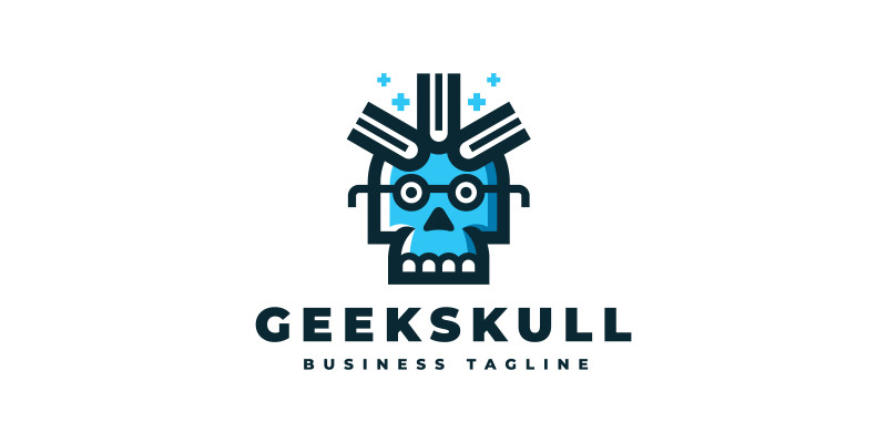 Geek Skull Logo Template