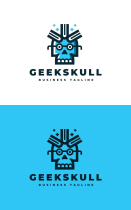 Geek Skull Logo Template Screenshot 3