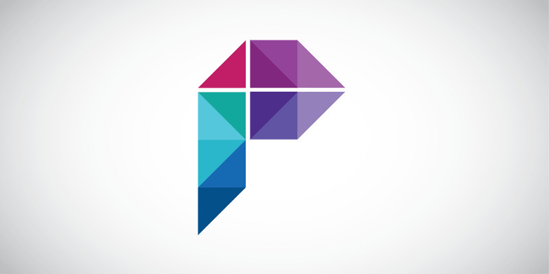 P Letter Geometrix Logo Design