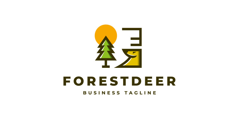 Deer Forest Logo Template