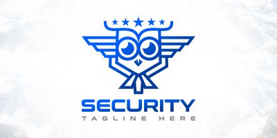Defense Owl Bird Security Logo Design