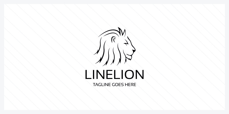 Line Lion Animal Logo