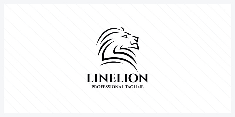 Line Lion Animal Logo Vector