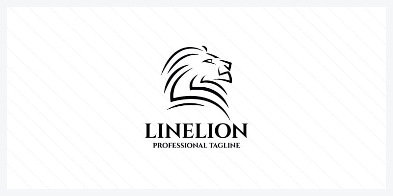 Line Lion Animal Logo Vector