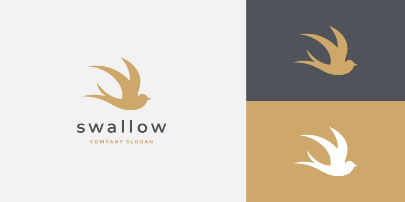 Swallow Bird Silhouette Logo