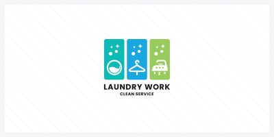 Laundry Work Pro Logo Templates