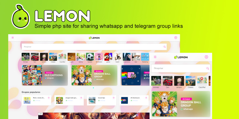 Lemon - Share Whatsapp And Telegram Groups