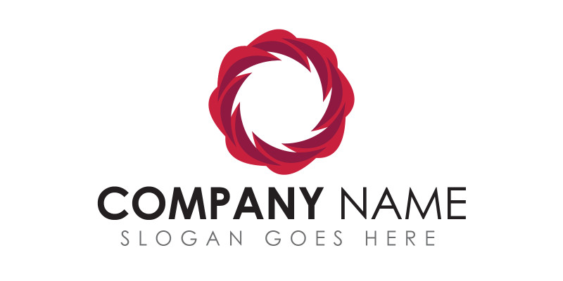 Geometric red color circle logo