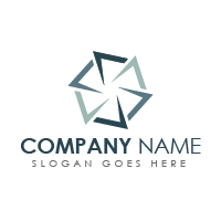 Blue Color Geometric Logo Template