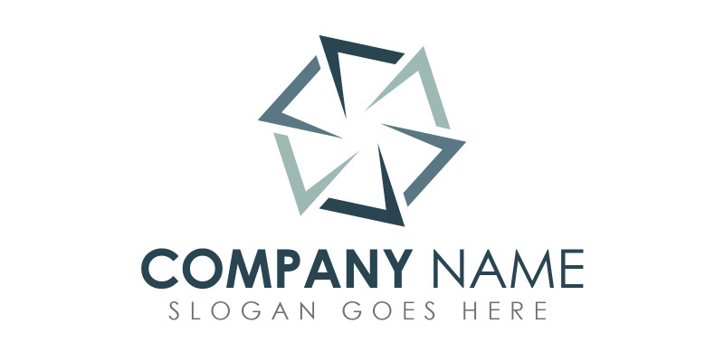 Blue Color Geometric Logo Template