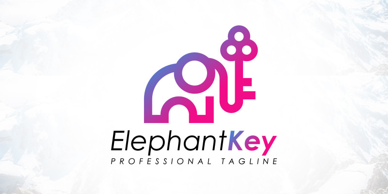 Creative Elephant Key Logo Design