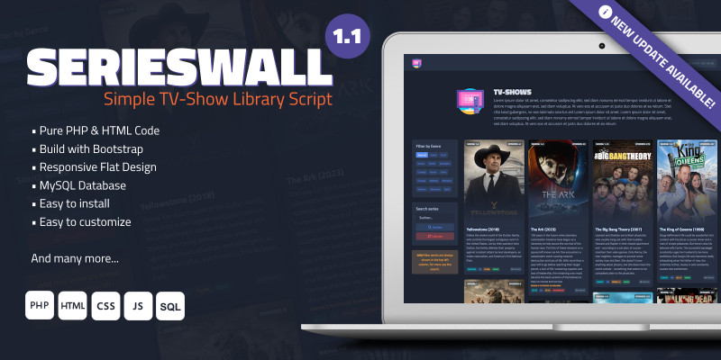 Serieswall - Simple TV-Show Library PHP Script