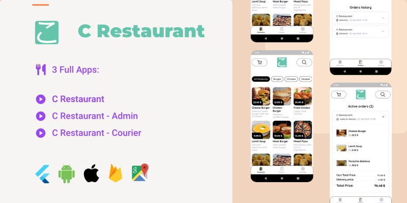 C Restaurant - Full Flutter Application 