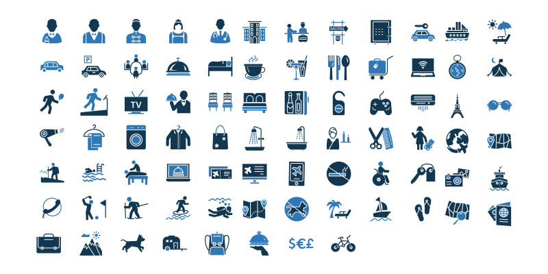 Travel And Tour Glyph Vector Icons