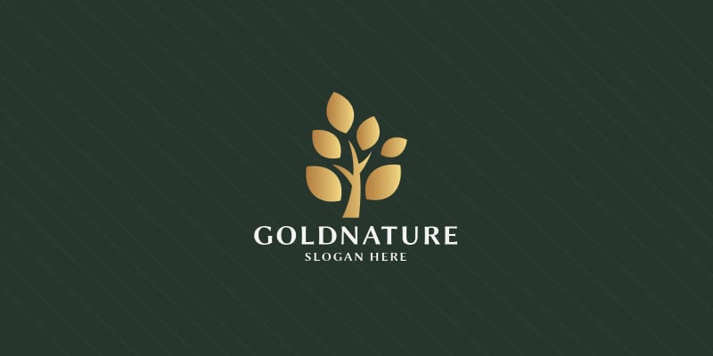Gold Nature Tree Pro Logo Templates