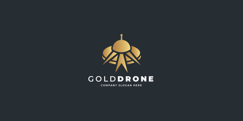 Gold Drone Pro Logo Template