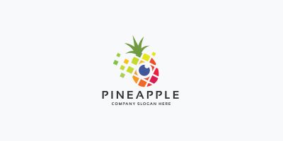 Pixel Pineapple Studio Pro Logo Template
