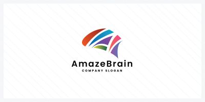 Amaze Brain Letter A Pro Logo Templates