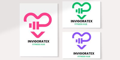 Heart Fitness Logo Template