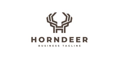 Horn Deer - Letter H Logo Template