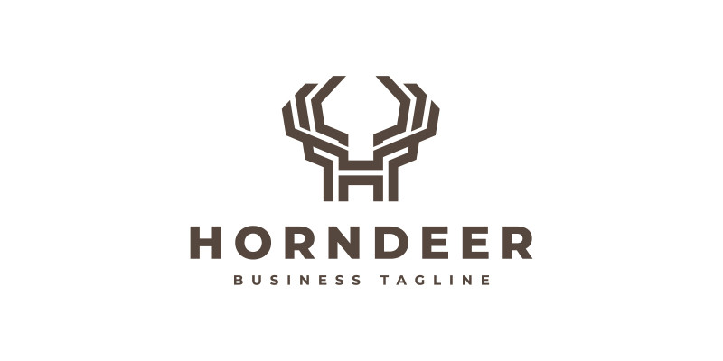 Horn Deer - Letter H Logo Template