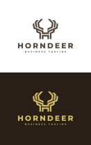 Horn Deer - Letter H Logo Template Screenshot 3