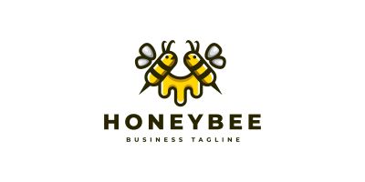 Nature Honey Bee Logo Template