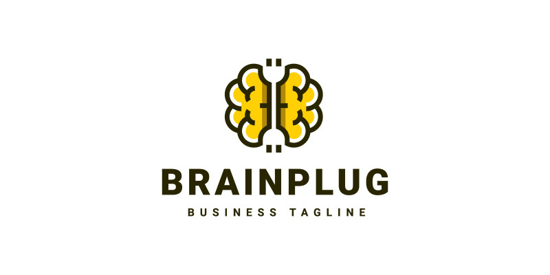 Brain Plug Logo Template