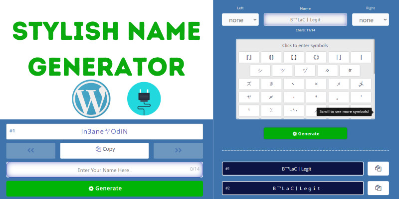 Stylish Name Generator Plugin For Wordpress 