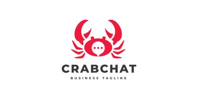 Crab Chat Logo Template