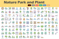 Nature Parks and Plants Icons Pack AI SVG EP Screenshot 1