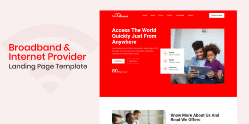 Broadband And Internet Provider Landing Page