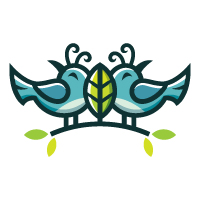 Nature  Couple Bird Logo Template