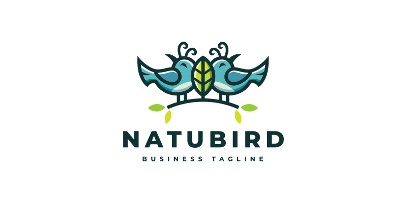 Nature  Couple Bird Logo Template