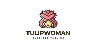 Tulip Woman Logo Template