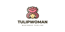 Tulip Woman Logo Template Screenshot 1