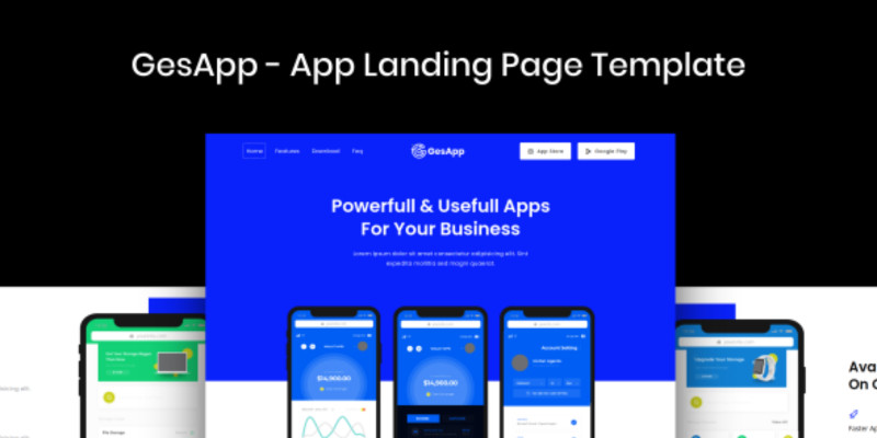 GesApp - App Landing Page Template