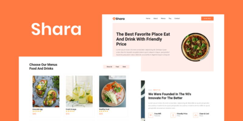 Shara - Food & Drink Landing Page Template