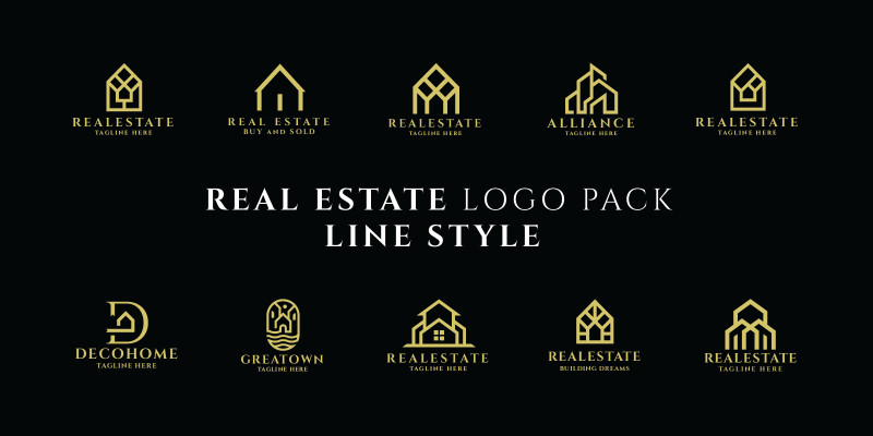 Real Estate Logo Pack Line Style