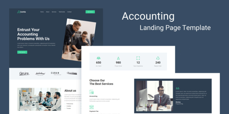 Akonta - Accounting Landing Page Template