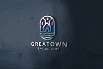 Great Town Real Estate Pro Logo Template Screenshot 1
