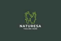 Naturesa Letter N Pro Logo Template Screenshot 5