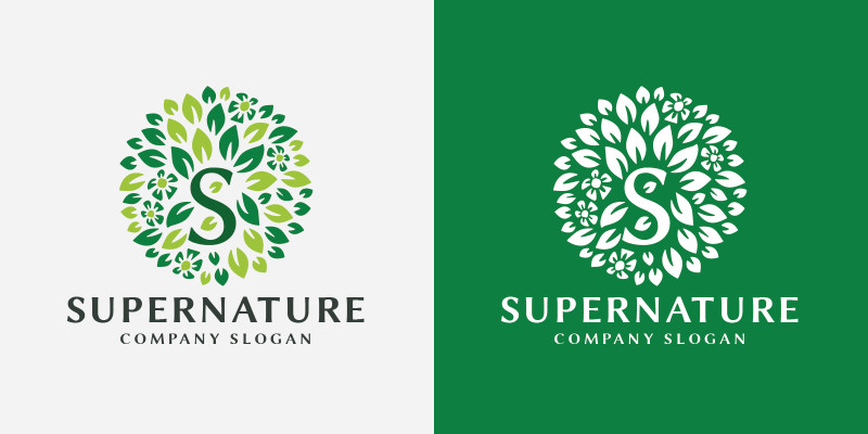 Super Nature Letter S Logo Template