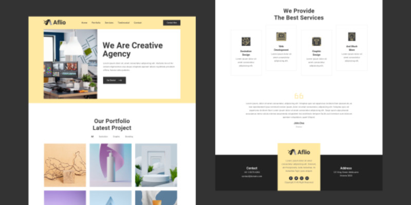 Aflio - Portfolio Landing Page Template